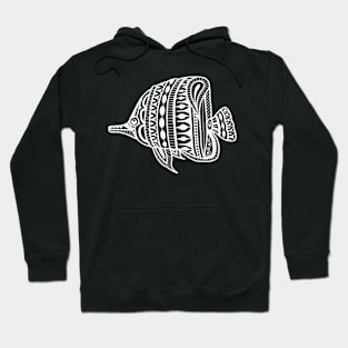 Abstract fish white Hoodie